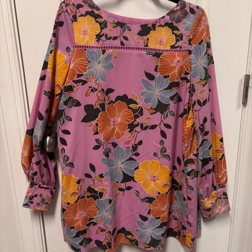 French Connection Floral Shift Dress - Pink, Orange, Blue, Gray Size 8 US